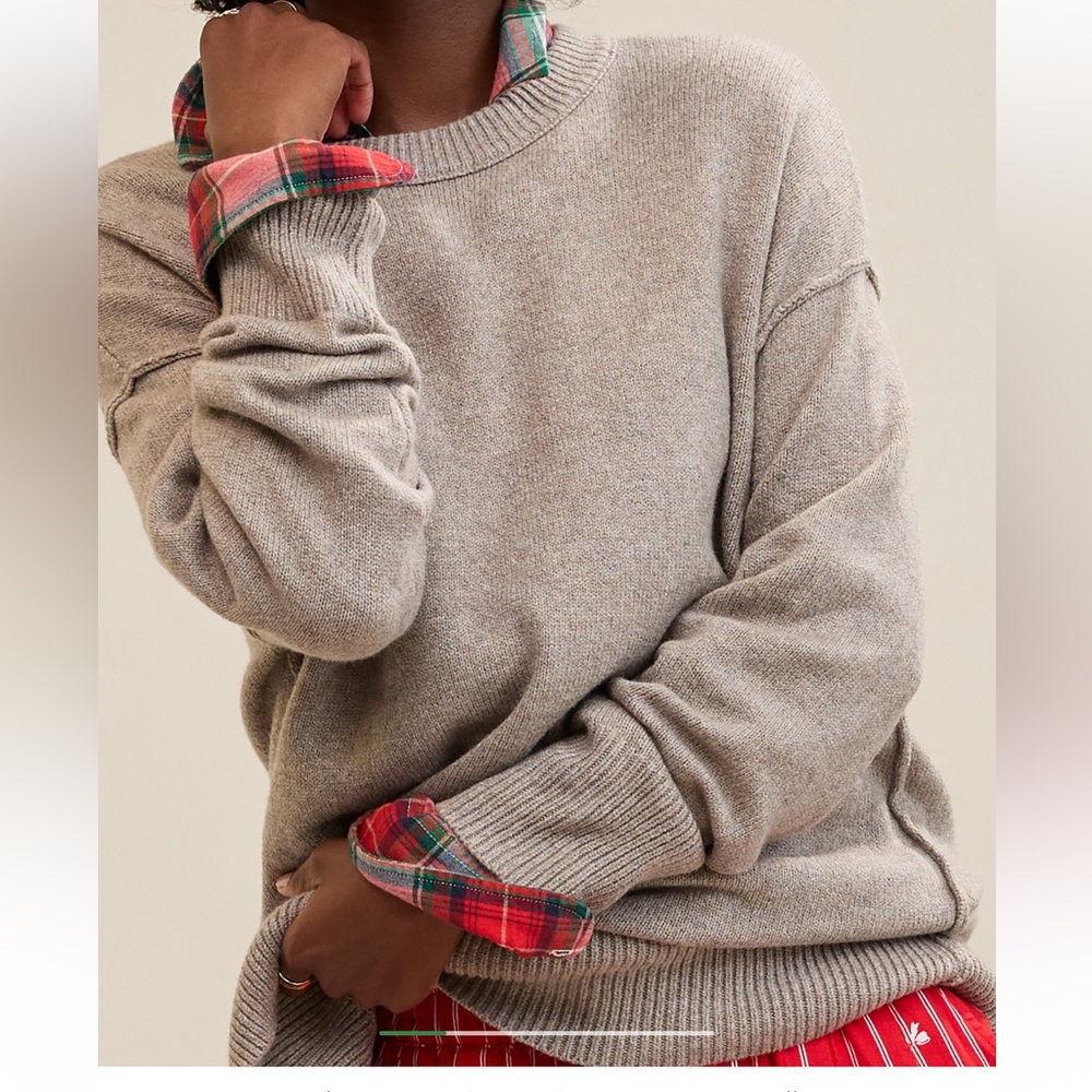 Aerie Softest Luxe Crew Sweater in Heathered Taupe